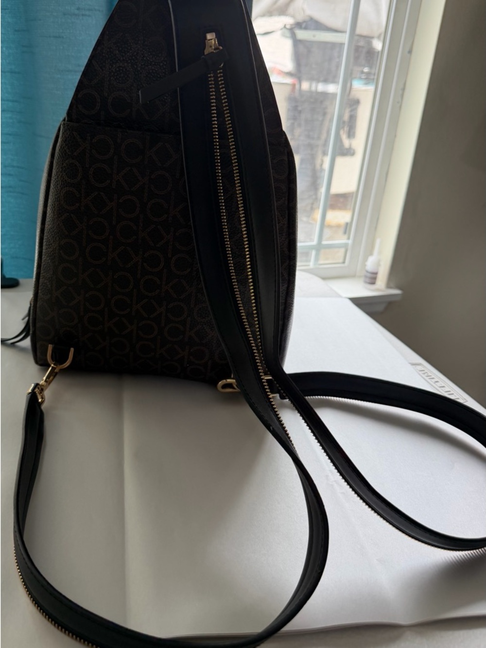 Calvin Klein Brown Monogram backpacks Belt Bag with Black Strap - Picture 4 of 12
